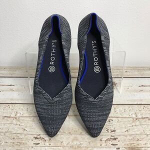 Rothys Womens The Point Granite Heather Grey Pointed Toe Ballet Flats Size 10